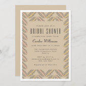 Elegantes Abstraktes Dots Beige Schwarzes Brautpar Einladung (Vorne/Hinten)