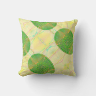 Elegantes Abstraktes, farbiges, grün und gelb gesc Kissen