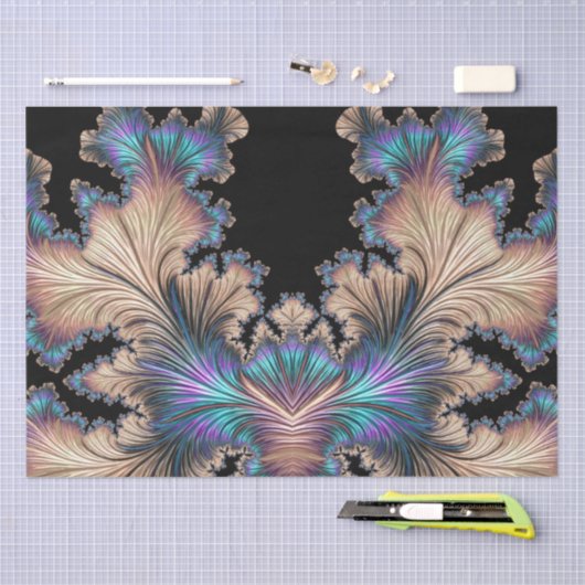 Elegantes Abstraktes Fraktal Feathers 11 Decoupage Seidenpapier (Handwerk)
