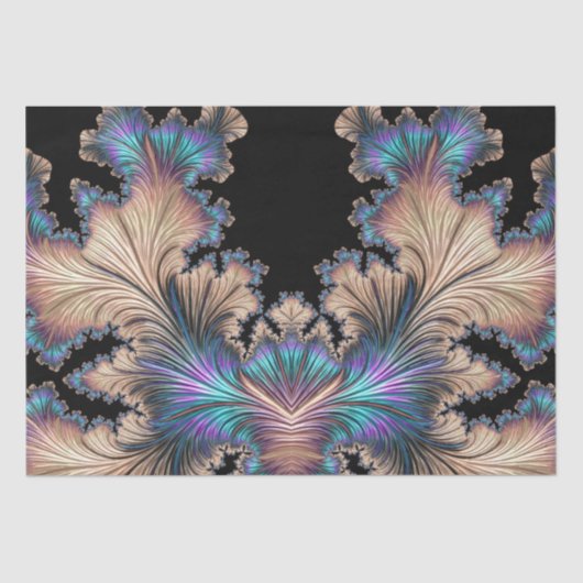 Elegantes Abstraktes Fraktal Feathers 11 Decoupage Seidenpapier (Vorderseite)
