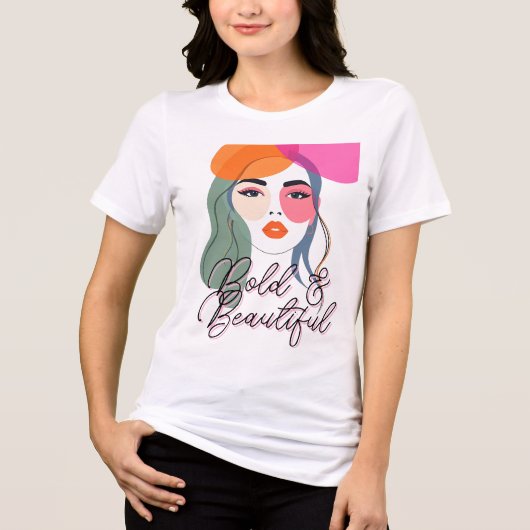 Elegantes Abstraktes Frauenportrait Tri-Blend Shirt (Vorderseite)