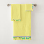 Elegantes Abstraktes geometrisches Hintergrundgelb Badhandtuch Set (Insitu)
