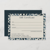 Elegantes Abstraktes Geschenkzertifikat "Navy Blue (Vorne/Hinten)