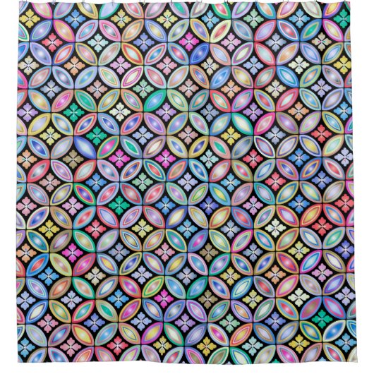 Elegantes Abstraktes, gestanztes Glasmuster Duschvorhang (Vorderseite)