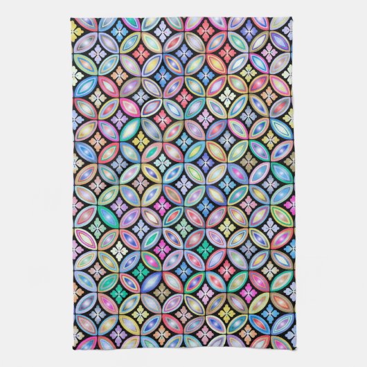 Elegantes Abstraktes, gestanztes Glasmuster Geschirrtuch (Vertikal)