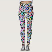 Elegantes Abstraktes, gestanztes Glasmuster Leggings (Vorderseite)