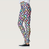 Elegantes Abstraktes, gestanztes Glasmuster Leggings (Links)