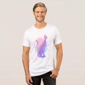Elegantes abstraktes Gradient Katzen-Design Tri-Blend Shirt (Vorderseite voll)