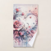 Elegantes Abstraktes Herz Badhandtuch Set (Handtuch)