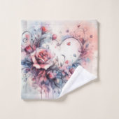 Elegantes Abstraktes Herz Badhandtuch Set (Waschlappen)