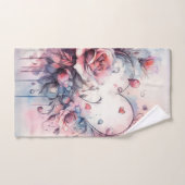 Elegantes Abstraktes Herz Badhandtuch Set (Handtuch)