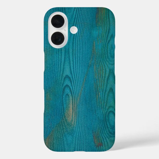 Elegantes Abstraktes Holzkorn Textur Aquamarin bla Case-Mate iPhone Hülle (Rückseite)