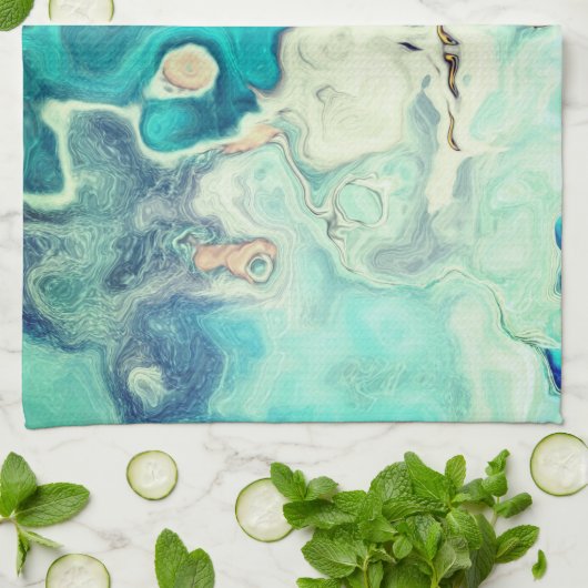 Elegantes Abstraktes Marbel ombre Geschirrtuch (Gefaltet)