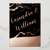 Elegantes Abstraktes Marmorfest Folieneinladung (Vorderseite)