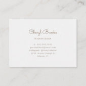 Elegantes Abstraktes Marmorschwarz Visitenkarte (Rückseite)