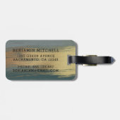 Elegantes Abstraktes Monogramm aus Gold und Grau Gepäckanhänger (Rückseite horizontal)