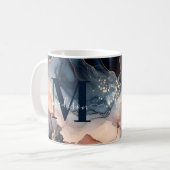 Elegantes Abstraktes Monogramm aus Marmormor Kaffeetasse (Vorderseite Links)