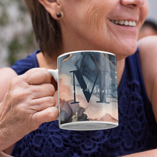 Elegantes Abstraktes Monogramm aus Marmormor Kaffeetasse