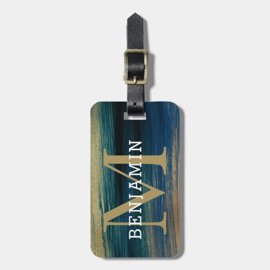 Elegantes Abstraktes Monogramm von Goldmedaillen u Gepäckanhänger (Vorderseite vertikal)