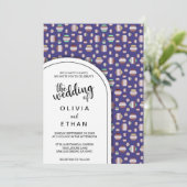 Elegantes abstraktes Muster Einladung Hochzeit (Stehend Vorderseite)