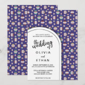 Elegantes abstraktes Muster Einladung Hochzeit (Vorne/Hinten)