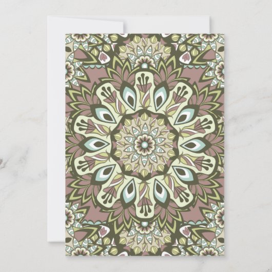 Elegantes Abstraktes Muster Islamische Aqiqah Einladung (Rückseite)