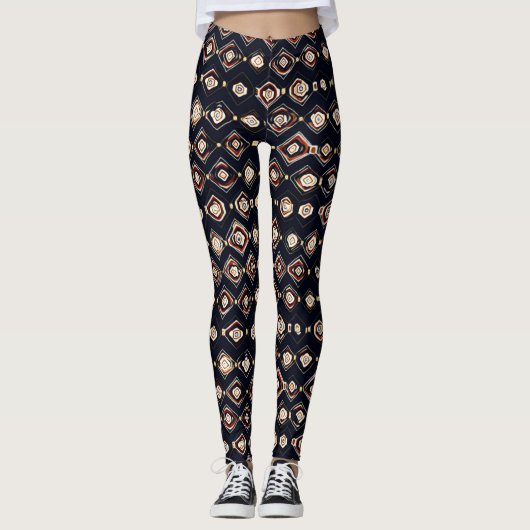 Elegantes Abstraktes Muster Leggings (Vorderseite)