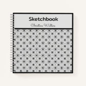 Elegantes Abstraktes Muster, Schwarz & Weiß Notizblock (Vorderseite)