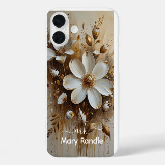 Elegantes Abstraktes Ölgemälde mit Gold iPhone 16 Plus Hülle