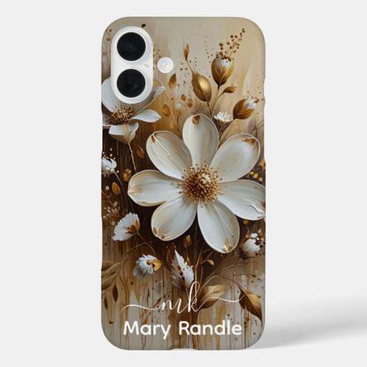 Elegantes Abstraktes Ölgemälde mit Gold Case-Mate iPhone Hülle (Rückseite)