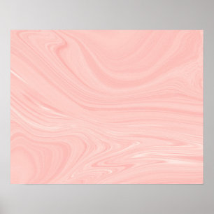 Elegantes Abstraktes Orange Liquid Marble Artwork  Poster