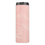 Elegantes Abstraktes Orange Liquid Marble Artwork  Thermosbecher (Rückseite)