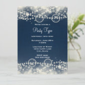 Elegantes Abstraktes Party für Spitzen und Perlen Einladung (Stehend Vorderseite)