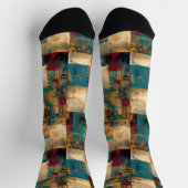 Elegantes Abstraktes Patchwork - Custom Artistic Socken (Oben)