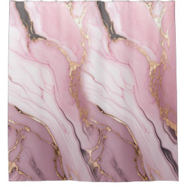 Elegantes Abstraktes Puink und Gold Bohemisch Duschvorhang