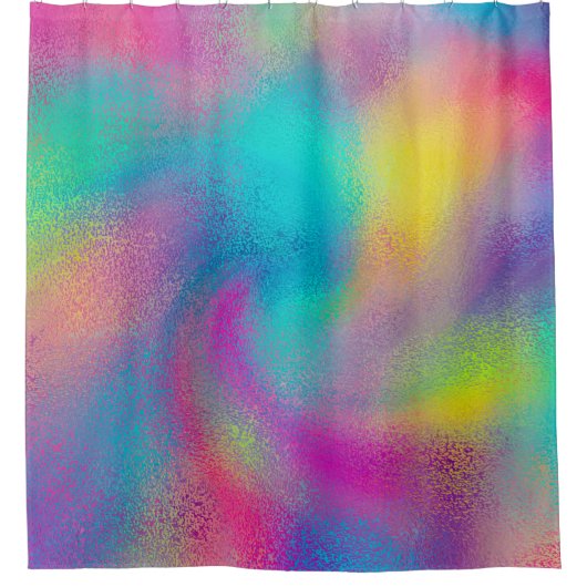 Elegantes Abstraktes Rainbow Glitzer Artwork Duschvorhang (Vorderseite)