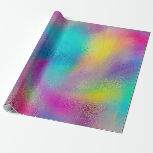 Elegantes Abstraktes Rainbow Glitzer Artwork Geschenkpapier (Ungerollt)