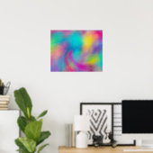 Elegantes Abstraktes Rainbow Glitzer Artwork Poster (Heimbüro)
