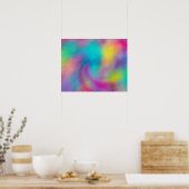 Elegantes Abstraktes Rainbow Glitzer Artwork Poster (Küche)
