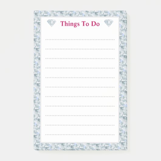 Elegantes, abstraktes Rautenmuster Post-it Klebezettel (Vorderseite)