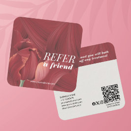 Elegantes Abstraktes Red Tulip Muster Empfehlungskarte