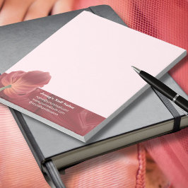 Elegantes Abstraktes Red Tulip Muster Notizblock