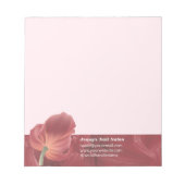 Elegantes Abstraktes Red Tulip Muster Notizblock (Vorderseite)