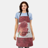 Elegantes Abstraktes Red Tulip Muster Schürze (Getragen)