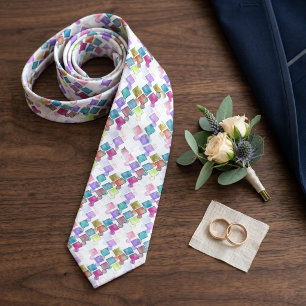 Elegantes abstraktes Retro-Muster mit Quadraten un Krawatte