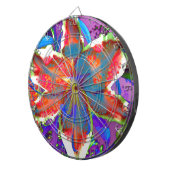 Elegantes abstraktes Retro-Rot-Blau-Aquarell Dartscheibe (Vorderseite rechts)