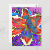 Elegantes abstraktes Retro-Rot-Blau-Aquarell Postkarte (Vorne/Hinten)