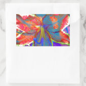 Elegantes abstraktes Retro-Rot-Blau-Aquarell Rechteckiger Aufkleber (Tasche)