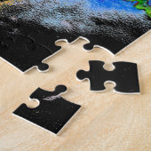 Elegantes abstraktes Rot-Blütenschwarz Puzzle (Seite)