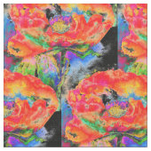 Elegantes abstraktes Rot-Blütenschwarz Stoff (Nahaufnahme)